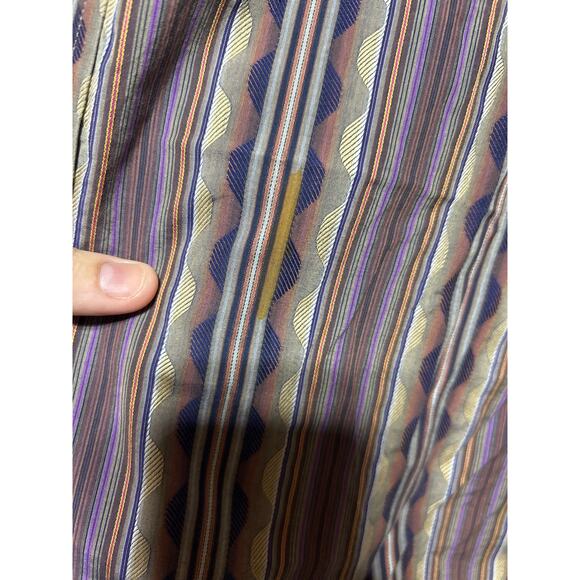 Robert Graham Button Up XL Purple Geometric Stripe Contrast Trim FLAW - Picture 5 of 12
